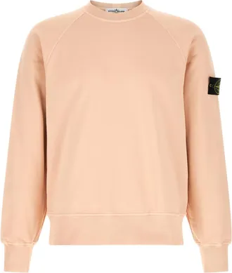 Stone Island Pink Solid Crew Neck Sweatshirt
