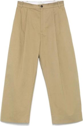 STUDIO NICHOLSON Beige Broek met Riem en Zakken - Heren - Wijde Broeken - Bruin - M - Broeken