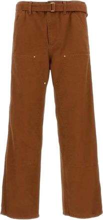 sacai Duck broek met riem - Bruin