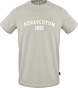 Aquascutum Uniseks Normaal T-shirt met belettering voor volwassenen (Grijs)