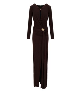 Elisabetta Franchi ABITO RED CARPET MARRONE SCURO ELISABETTA FRANCHI