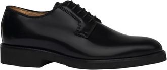 Exton Schoenen, Heren, Zwart, 41 EU, Leer, Zwarte Leren Derby Schoenen