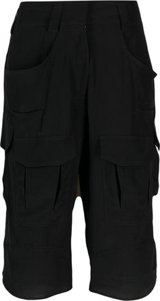 Givenchy cargo knee-length shorts - women - Silk/Silk/Acetate - 36 - Black