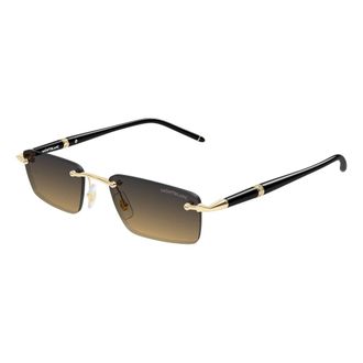 Montblanc Sunglasses, male, Yellow, Size: 54 MM Rectangular Sunglasses