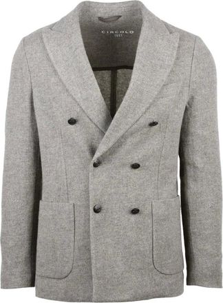 Circolo 1901 Jassen, Heren, Grijs, M, Wol, Blazer Doppiopetto