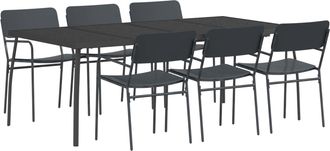 vidaXL Conjunto De Comedor 7 Uds. Antracita Acero Vidaxl