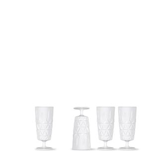 OEM Copas De Champ&aacute;n Para Picnic, Acr&iacute;lico Blanco, 4 Unidades, 0,2 L. Para Comer Al Aire Libre / Sagaform