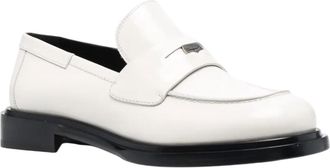 Ferragamo Womens Patent Leather Loafers In White