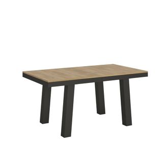 Itamoby Mesa extensible 90x160/264 cm efecto madera roble natural, hierro