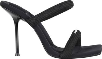 Alexander Wang Black Julie Tubular Webbing Square-Toe Nylon Sandals