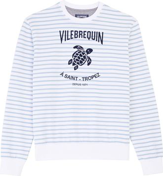 Vilebrequin logo-print striped sweatshirt - men - Cotton/Elastane - M - Blue