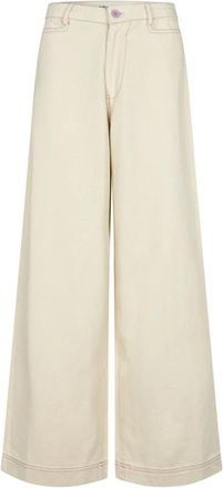 Lollys Laundry Zolall Pants - Dames - Wijde Broeken - Beige - XS - Polyester - Broeken