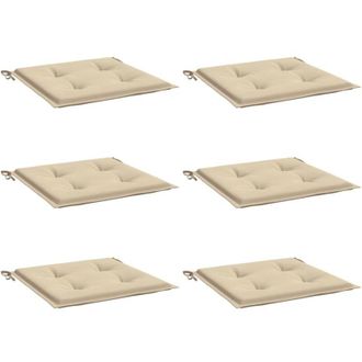 vidaXL Cojines De Silla De Jard&iacute;n 6 Uds Tela Oxford Beige 40x40x4 Cm Vidaxl