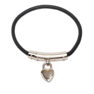 Herm&egrave;s Pre-owned Hermes Leather Cadena Heart Charm Bracelet Ladies LZX1WV8WADBUTHL4