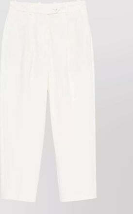 Circolo 1901 pleated cotton trousers front creases belt loops