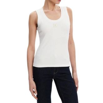 Fracomina Sleeveless Tops, female, White, Size: L Canotta