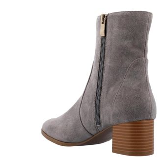Journee Collection Comfort Foam Hayven Booties Grey HAYVEN-WD-GRY Womens