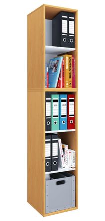 ebuy24 Estante De Madera Vcm De Pie Gabinete De Archivo De Ahorro De Espacio Dimensiones Aprox. Al. 184 X An. 35 X T. 37 Cm Estante Elegante Estante De Ofici