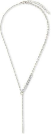 Sterling Forever Nella Delicate Cubic Zirconia Lariat Necklace in Silver at Nordstrom Rack