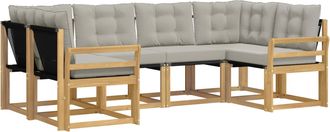 vidaXL Conjunto De Sof&aacute;s De Exterior 6 Uds. Blanco Y Gris Claro Vidaxl
