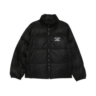Dr&ocirc;le de Monsieur Slogan Puffer Jacket - Heren - Jassen - Zwart - Maat: M Leer