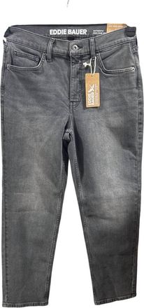 Eddie Bauer Womens Authentic High Rise Perfect Straight Jeans In Washed Black