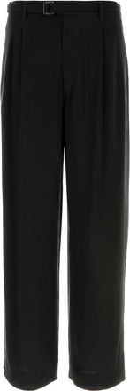 Giorgio Armani Black Cupro Wide Leg Pant