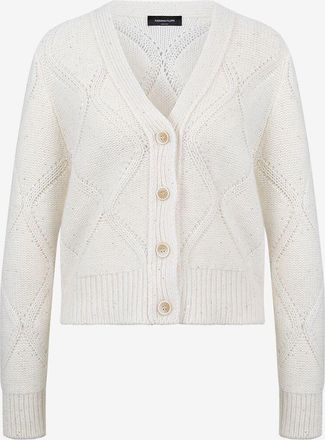 Fabiana Filippi Zopfstrick-Cardigan mit V-Ausschnitt und Pailletten