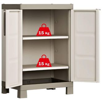 Berkfield Home Keter Low Storage Cabinet Excellence Beige & Taupe 97 cm