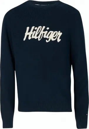 Tommy Hilfiger Blue Graphic Cotton Crewneck Sweater