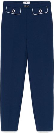 Elisabetta Franchi High-Waisted Blue And White Tailored Trousers
