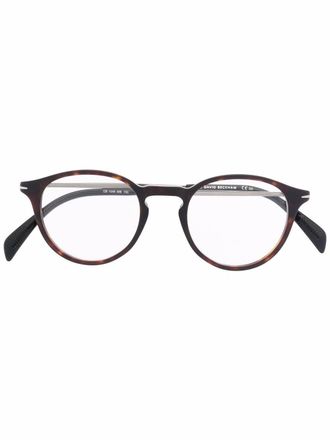Eyewear by David Beckham Occhiali da sole tondi con effetto tartarugato - Argento