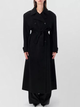 Frankie Shop cashmere wool oversized double-breasted belted trench coat