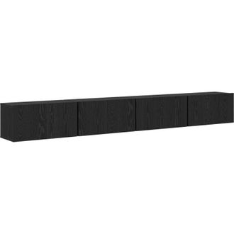 vidaXL Vidaxl - Conjunto De Mueble De Tv 4 Pcs Roble Negro 60 X 30 X 30 Cm