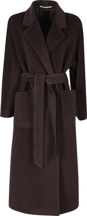 Tagliatore Dark Brown Double-Breasted Virgin Wool Coat