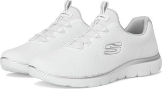 Skechers Summits Womens Shoes White Silver : 7.5 B - Medium, Synthetic