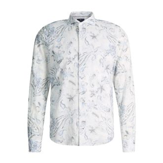Joop Linnen en Katoenen Overhemd met Paisleyprint - Heren - Casual Overhemden - Veelkleurig - 5XL - Katoen - Overhemden