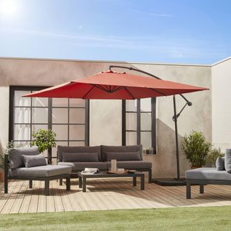 Sweeek Offset Square Parasol 3x3m in Terracotta