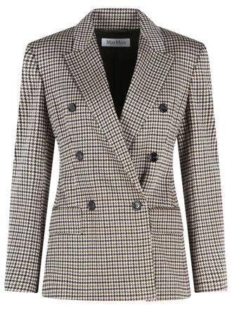 Max Mara Eccelso blazer van viscose en zwarte scheerwol