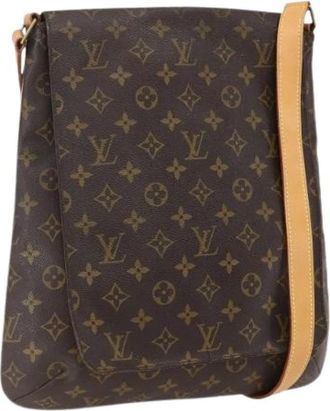 Louis Vuitton Tweedehands Canvas Louis Vuitton tassen - Dames - Vintage Schoudertas - Bruin - ONE Size - Vintage