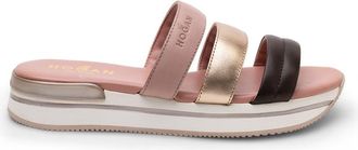 Hogan Triple Strap Sandals, Size 4.5