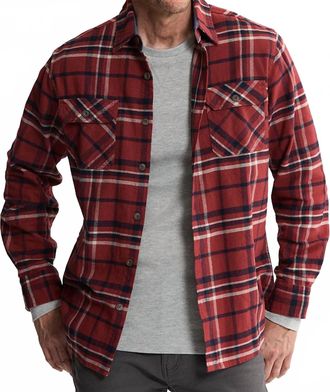 Jachs NY Brawny Flannel Shirt & Thermal Long Sleeve Tee - 2-Pack In Red Brawny Flannel