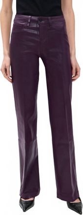 L'agence Scottie High Rise Wide Leg Jeans In Dark Malbec Coated