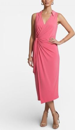 Rachel Roy Sleeveless Balencia Wrap Shirt Midi Dress in Dusty Pink at Nordstrom, Size Xx-Large