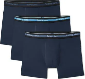 Tommy John 3-Pack Comfort Micro 4-Inch Boxer Briefs in Dress Blues/bonnie at Nordstrom, Size Xx-Large