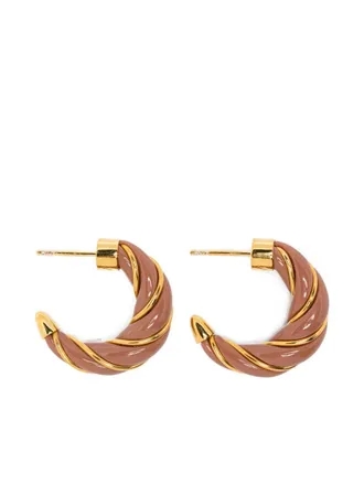 Aur&eacute;lie Bidermann Diana twisted gold hoop earrings