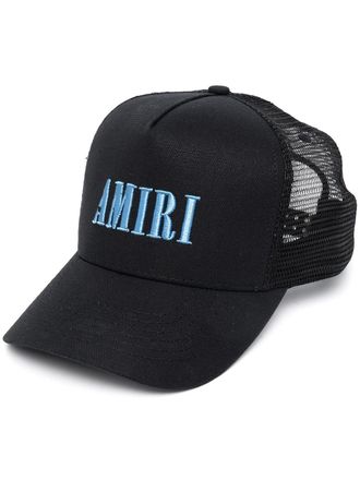Amiri logo-embroidered trucker hat - Black