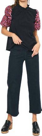 Entro Season Of Life Embroidered Top In Black