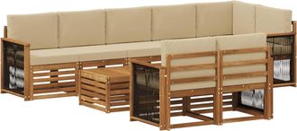 vidaXL Conjunto De Sof&aacute;s De Exterior 8 Uds. Natural Vidaxl