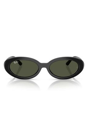 Ray-Ban 54mm Oval Sunglasses in Black /Green at Nordstrom